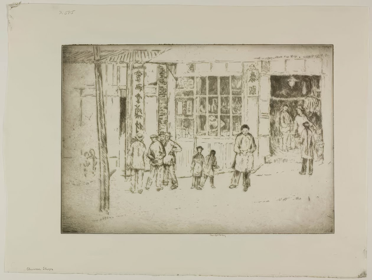 Negozi di Chinatown da Bror Julius Olsson Nordfeldt