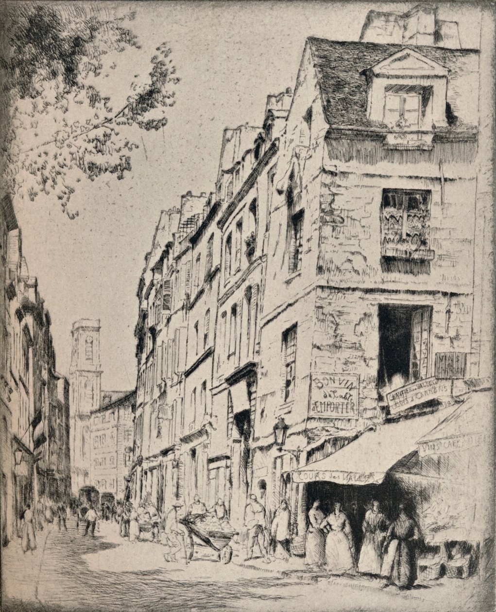 Cour des Halles, Rue St Jacques, 1915 da Bror Julius Olsson Nordfeldt
