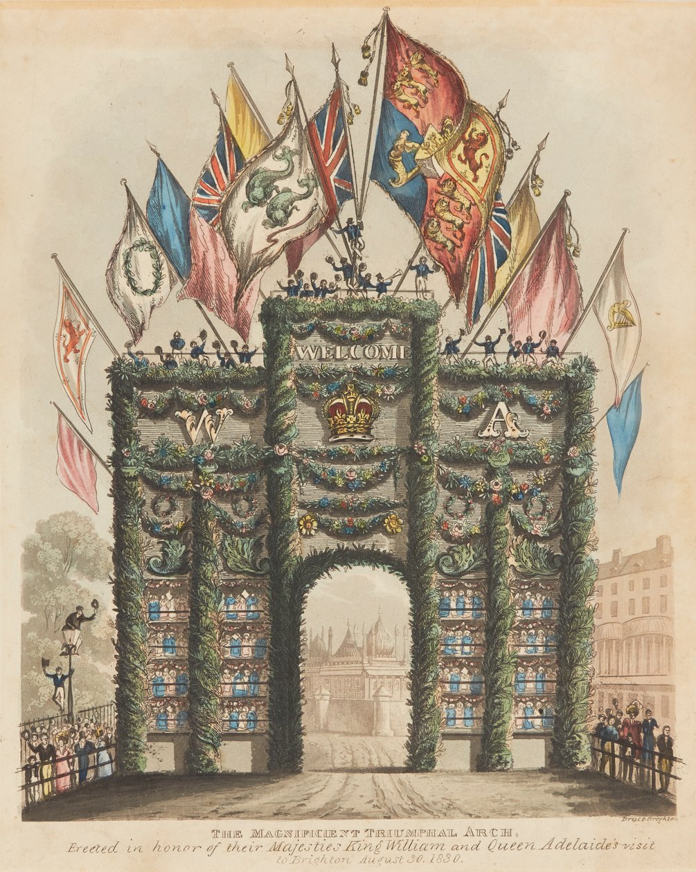 Arco trionfale per Re Guglielmo IV e la Regina Adelaide da Bruce Brighton
