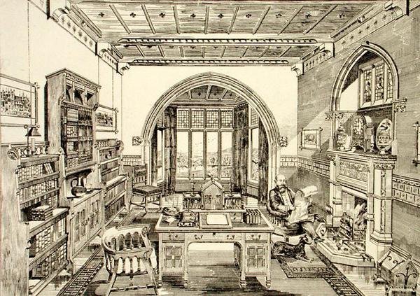 Vista Interna di una Biblioteca da Bruce James Talbert
