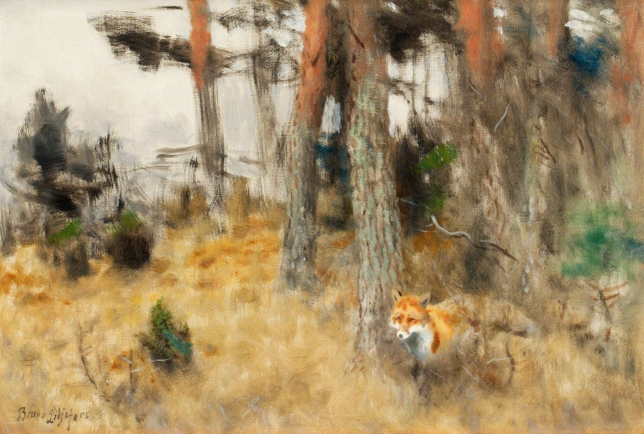 Corvo in una foresta da Bruno Andreas Liljefors