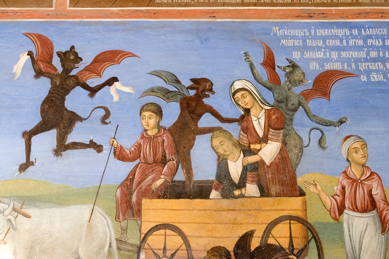 Bulgaria, Monastero di Rila, affresco nella chiesa della Natività della Vergine da Bulgarian School