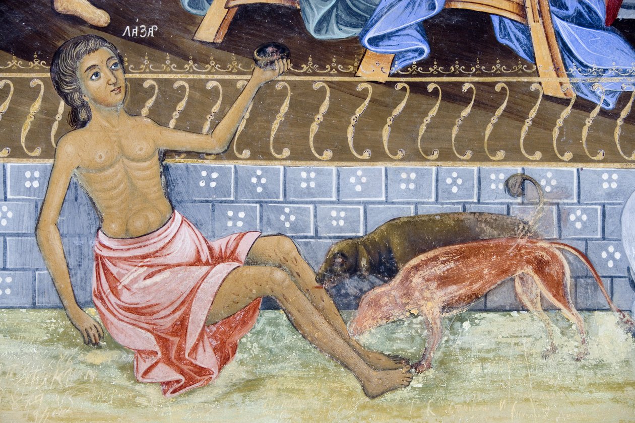 Bulgaria, Monti Rila, Monastero di Rila, dettaglio di affresco nella Chiesa della Natività della Vergine da Bulgarian School