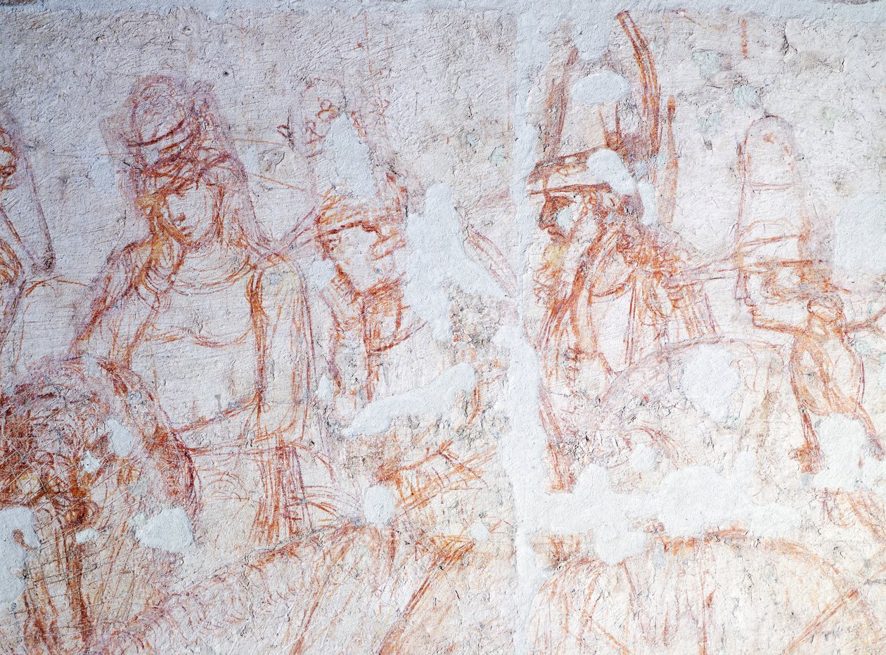 Figure di cavalieri, dettaglio da Trionfo della Morte da Buonamico Buffalmacco