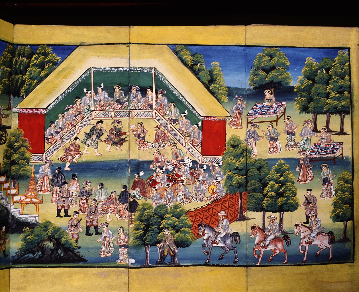 Scena di merito, pagina da un manoscritto da Burmese School