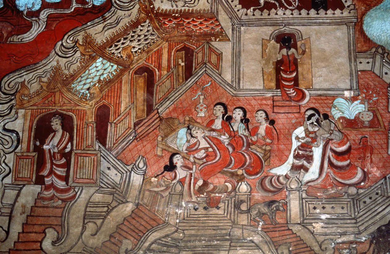 Scene della vita di un Bodhisattva, 1776 da Burmese School