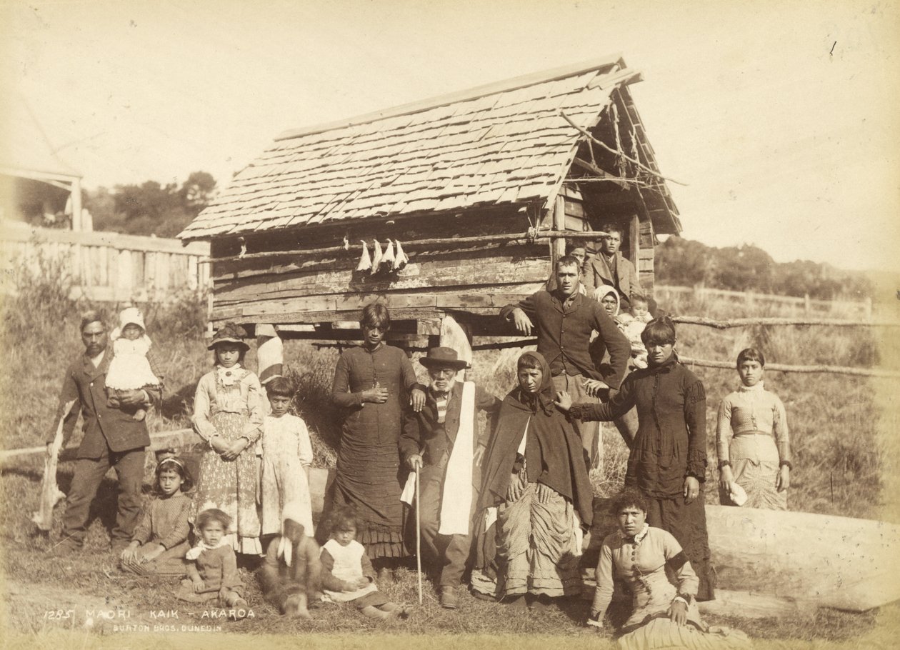 Maori Kaik - Akoroa, c.1884 da Burton Brothers Studio