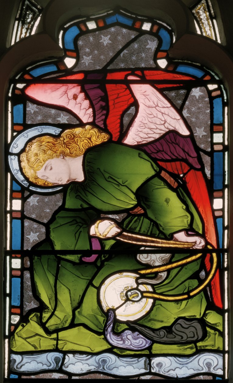 Gillingham, St Mary, Finestra Est, Heaton, Butler & Bayne, artista sconosciuto, Angelo sensibile, c.1868 da Butler and Bayne Heaton