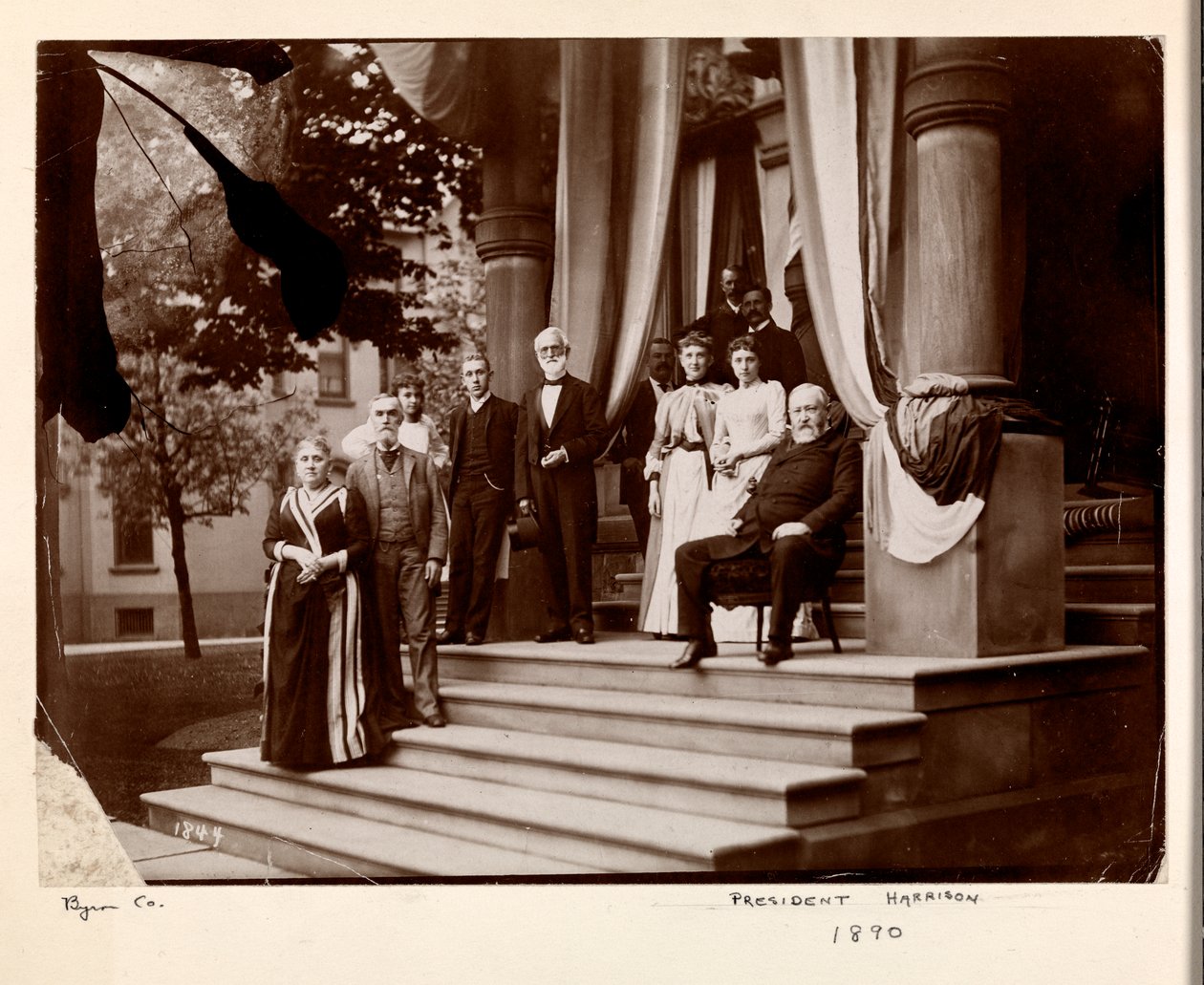 Presidente Benjamin Harrison e gruppo, 1890 (stampa al gelatino d