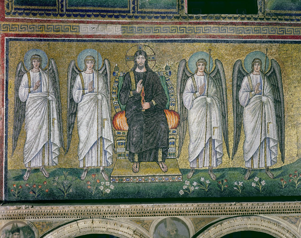 Cristo in trono con gli angeli da Byzantine School
