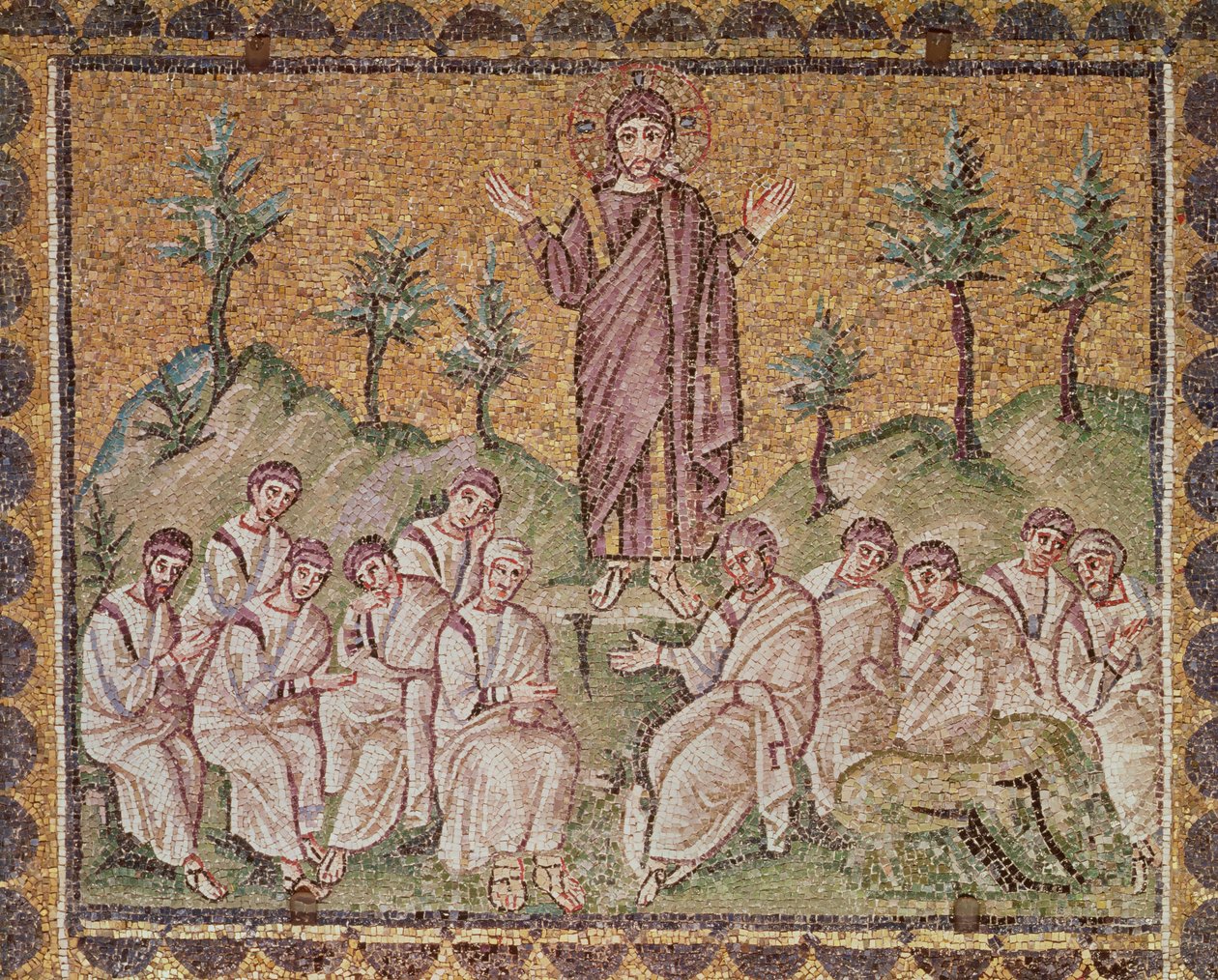 Sermone sul Monte, Scene della Vita di Cristo (mosaico) da Byzantine School