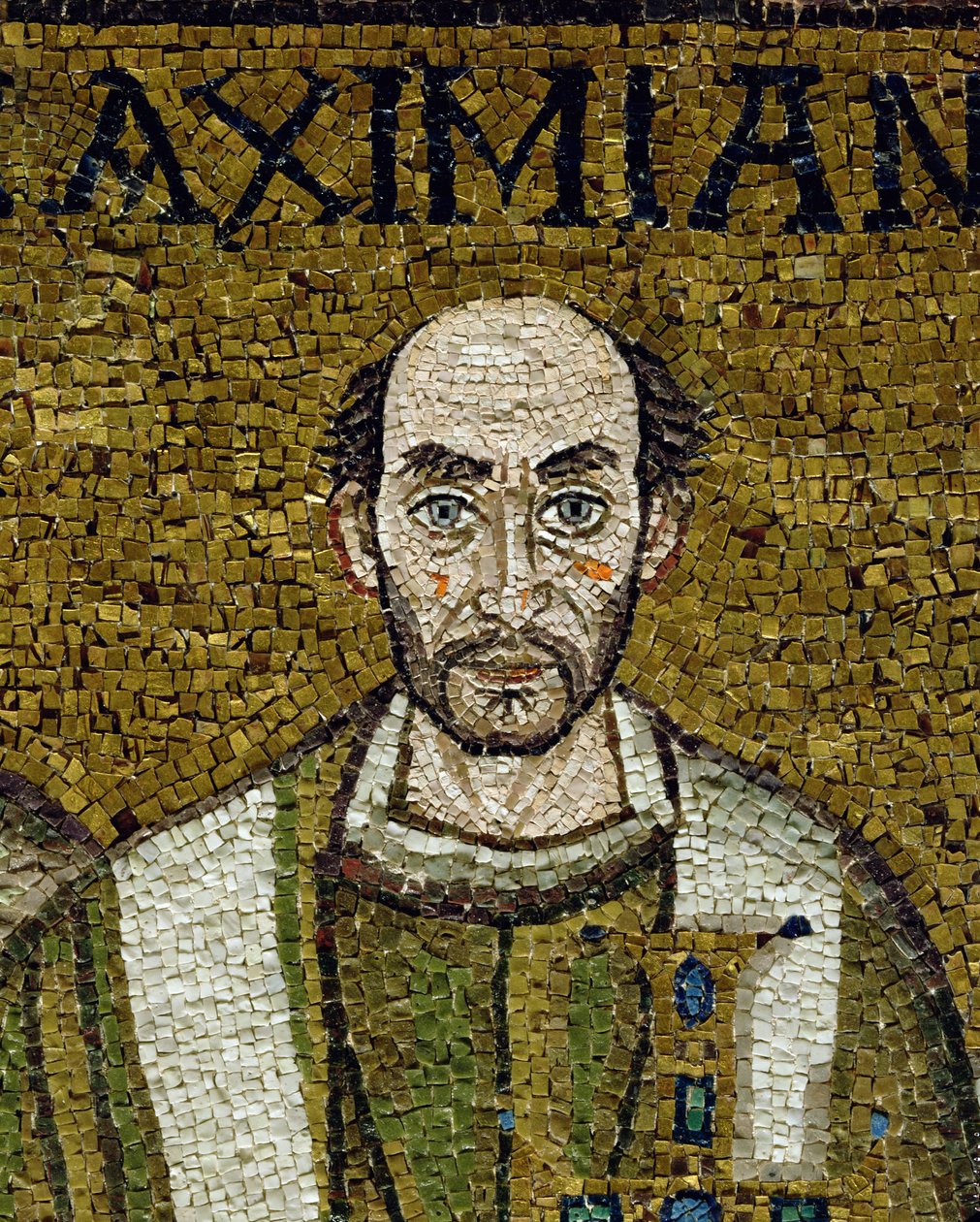 Il volto di Massimiano (mosaico) da Byzantine School