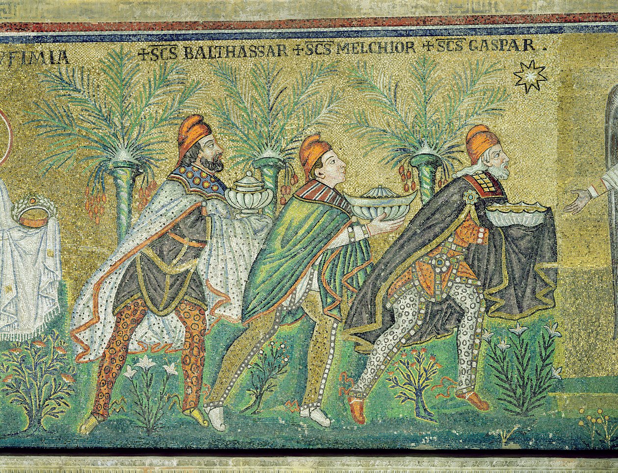 La processione dei tre re (mosaico) da Byzantine School