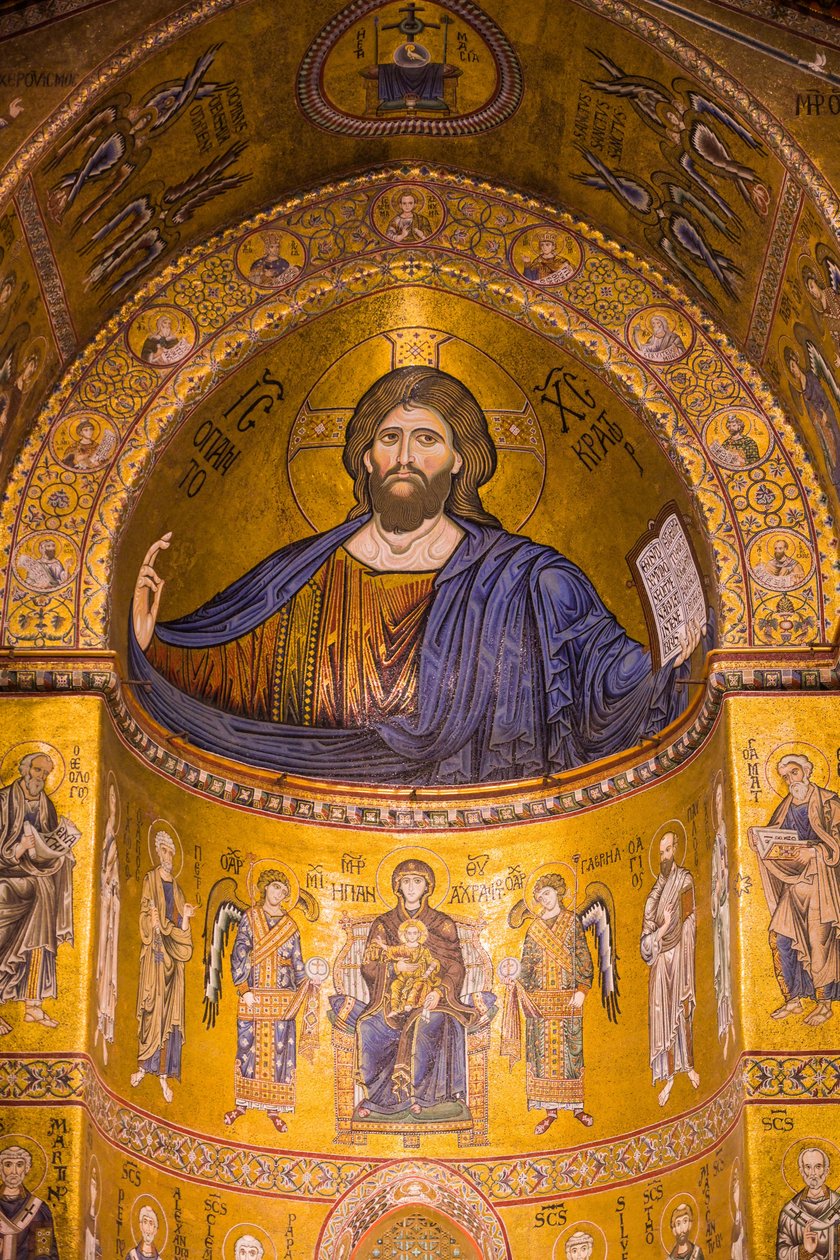 Immagine di Gesù, Cattedrale di Santa Maria Nuova, Monreale, Sicilia, Italia da Byzantine