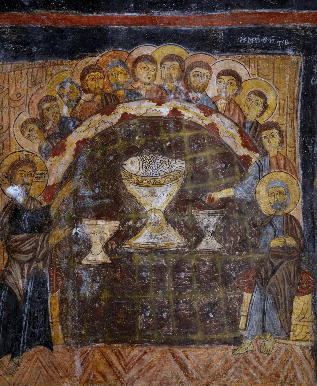 Ultima Cena, affresco bizantino (XIII secolo), Gulsehir Karsi Kilise (Chiesa di San Giovanni), Goreme (Patrimonio dell