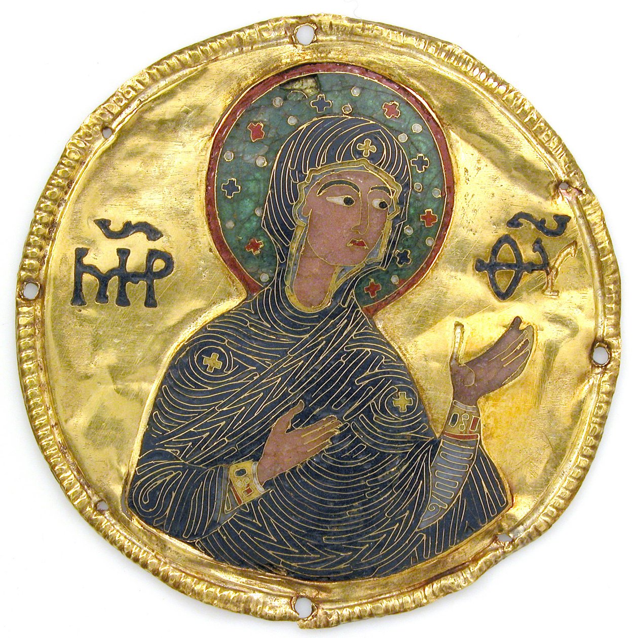 Medaglione con la Vergine da una cornice di icona, c.1100 da Byzantine