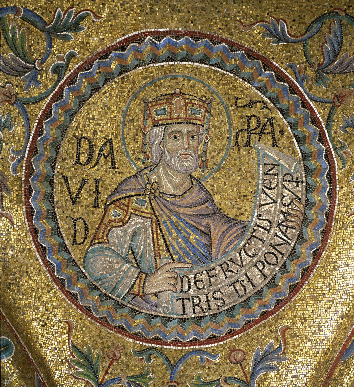 Re Davide (dettaglio) dei mosaici interni nella Basilica di San Marco, XIII secolo da Byzantine Byzantine