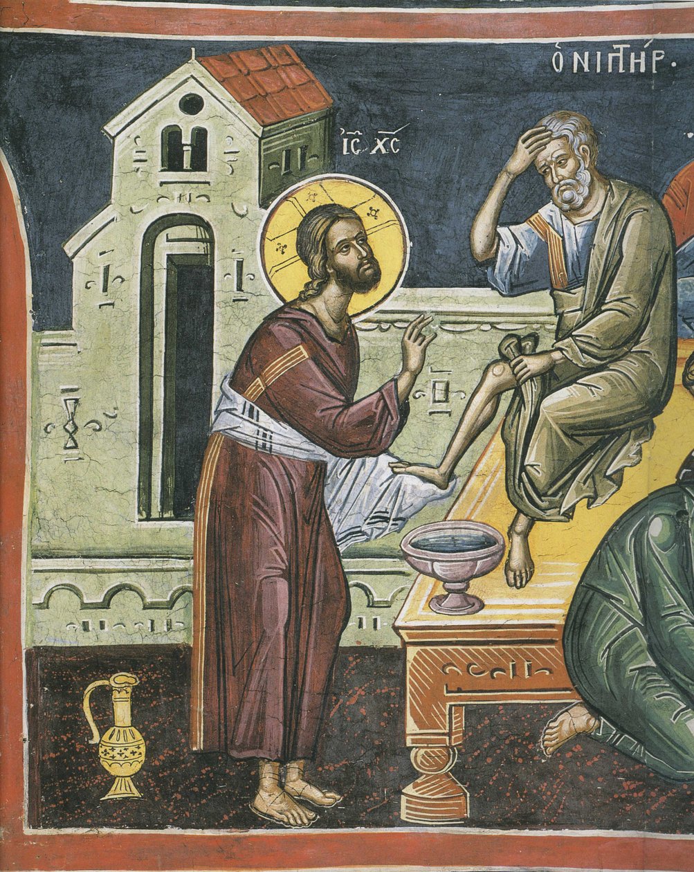 Cristo lava i piedi agli apostoli, XVI secolo da Byzantine Byzantine