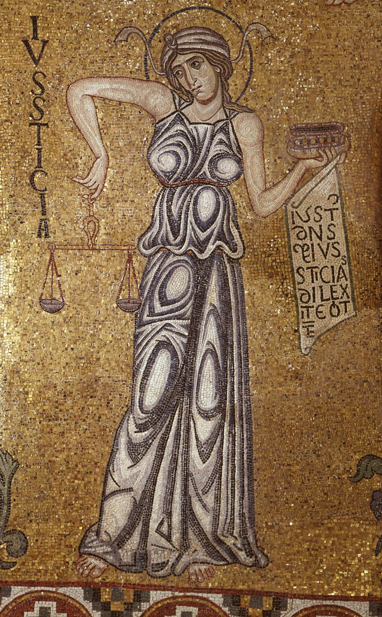 Giustizia (dettaglio) dei mosaici interni nella Basilica di San Marco, XII secolo da Byzantine Byzantine