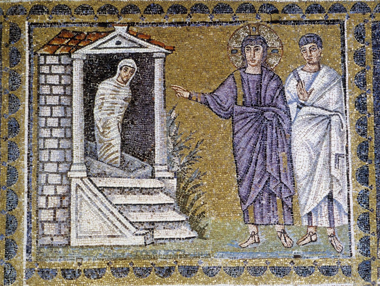 Resurrezione di Lazzaro, mosaico murale nella chiesa di Sant