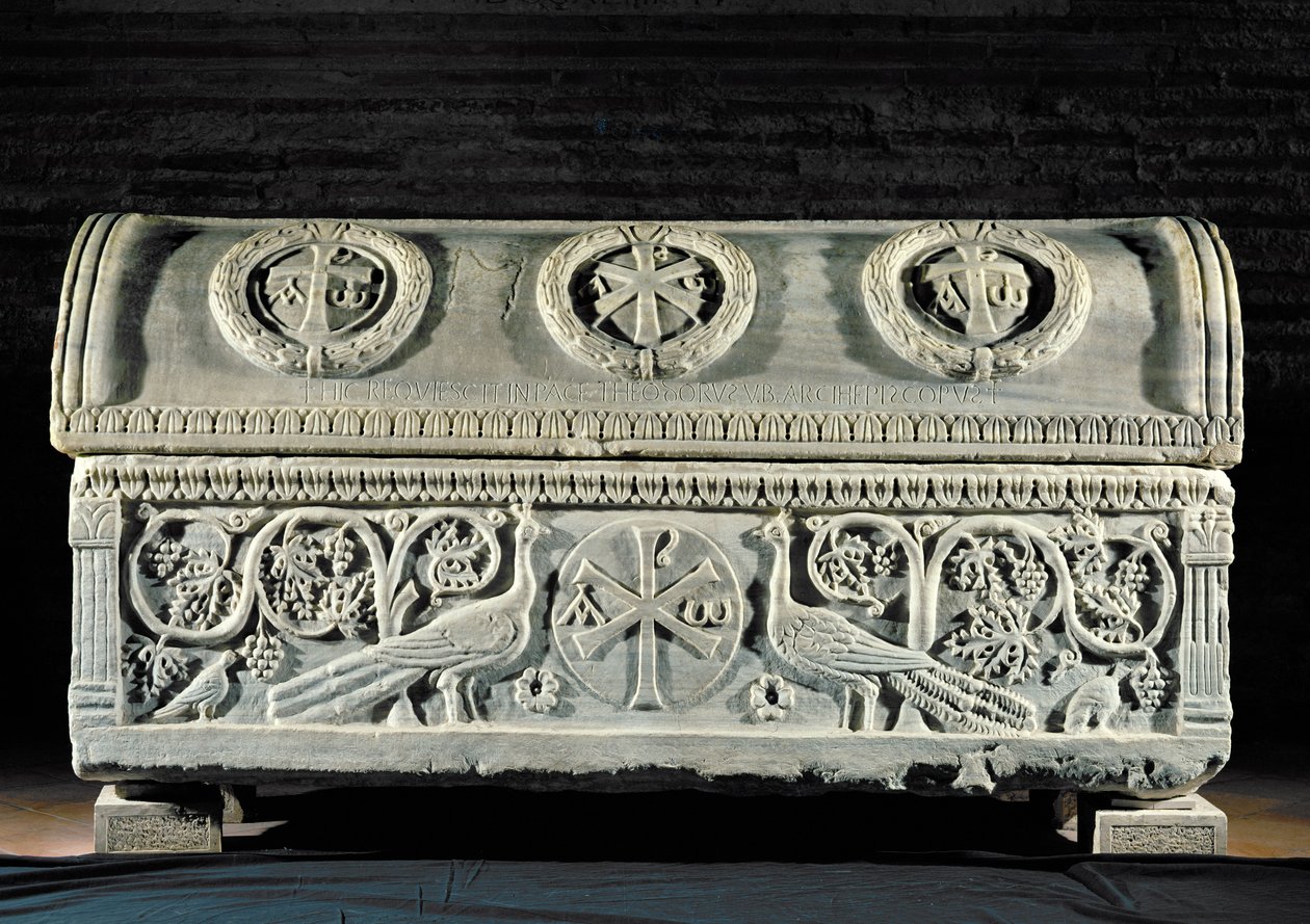 Sarcofago del vescovo Teodoro (marmo) da Byzantine School