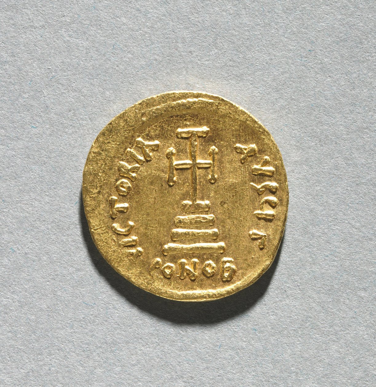 Solidus con Eraclio e suo figlio Eraclio Costantino da Byzantine School
