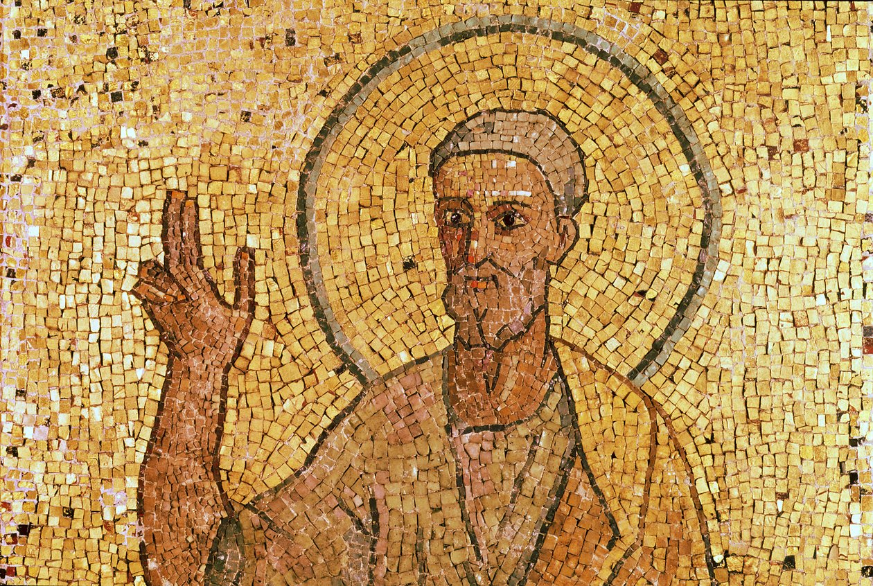 San Pietro, dalla Cripta di San Pietro, c.700 d.C. (dettaglio) da Byzantine School