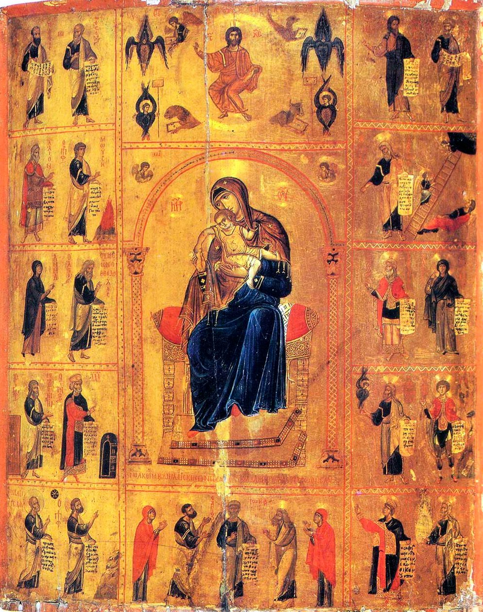 Vergine e bambino con santi, inizio XII secolo da Byzantine icon.