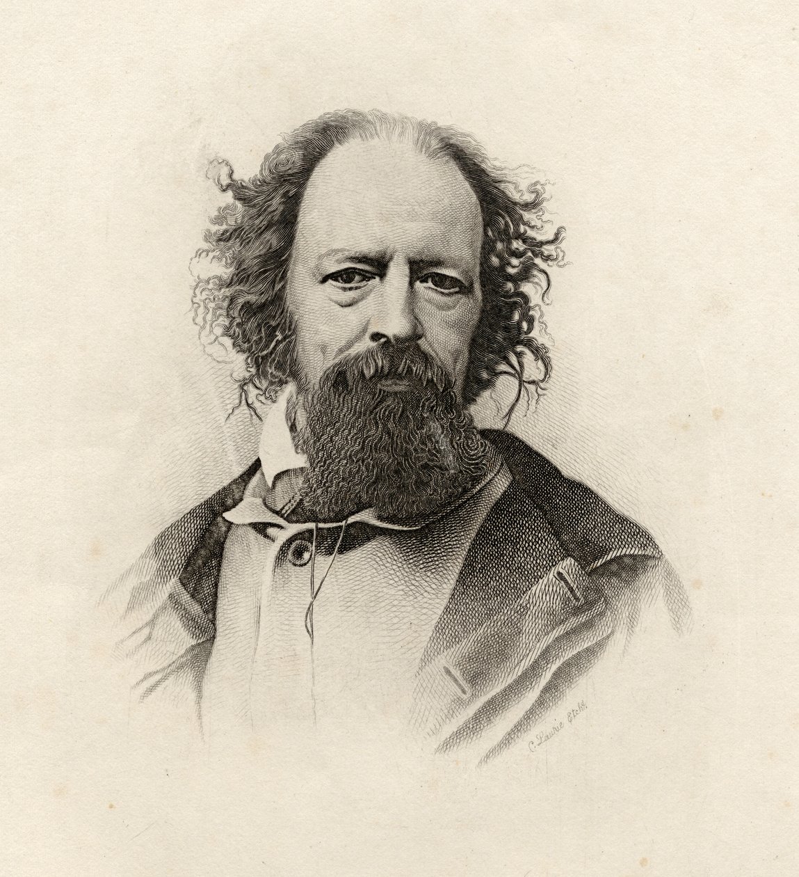 Ritratto di Alfred, Lord Tennyson (1809-92) da C. Laurie