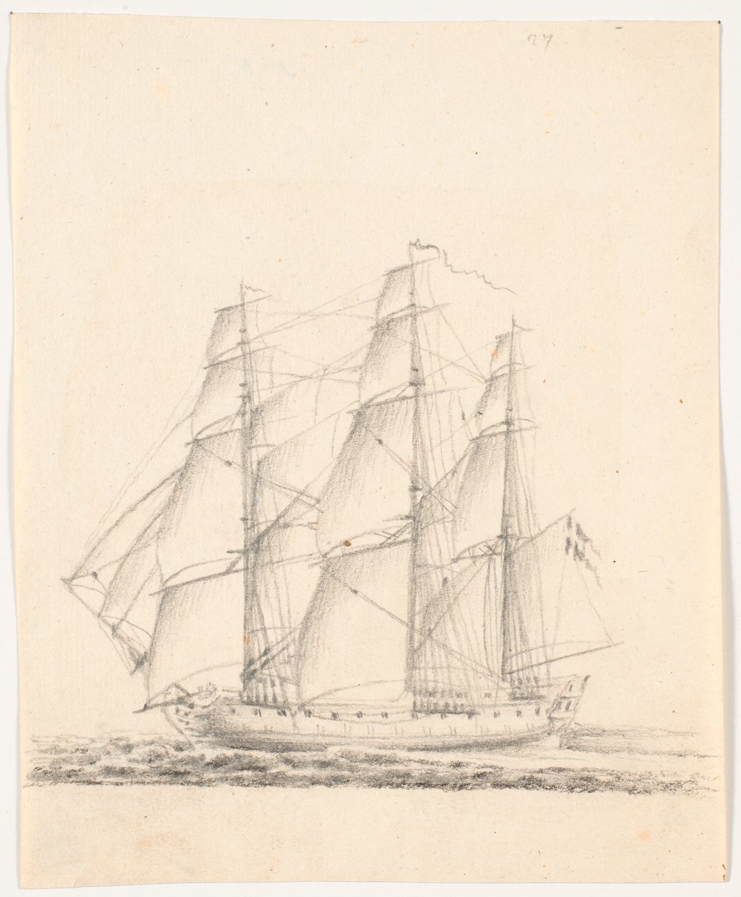 Nave da guerra a vele spiegate da C.A. Lorentzen