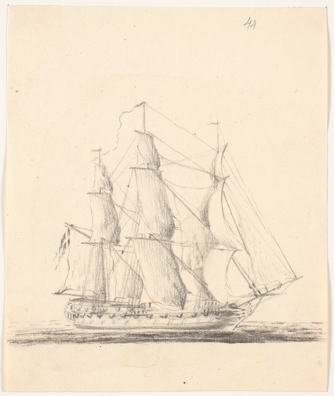 Nave da guerra a vele spiegate da C.A. Lorentzen