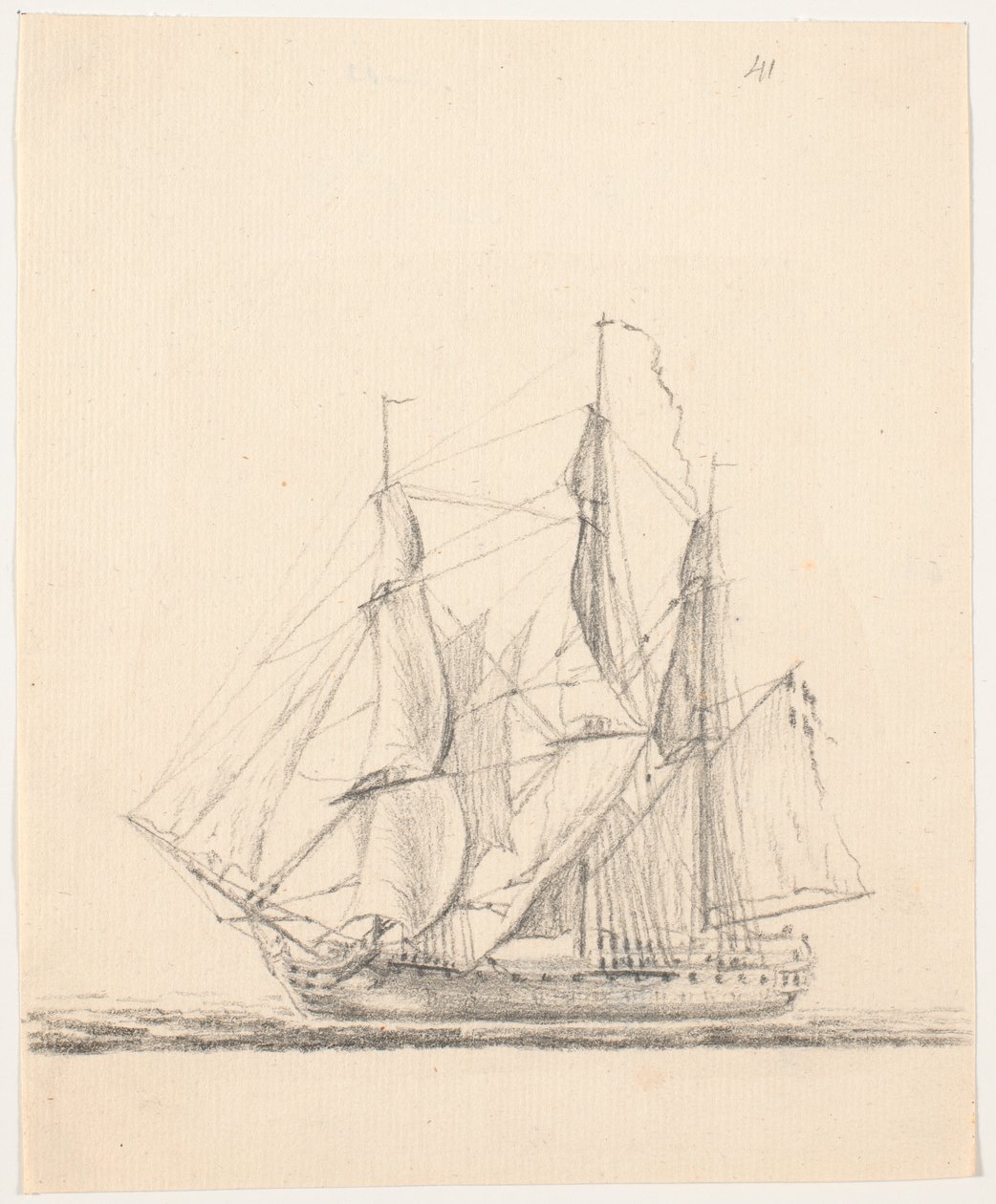 Nave da guerra a vele spiegate da C.A. Lorentzen