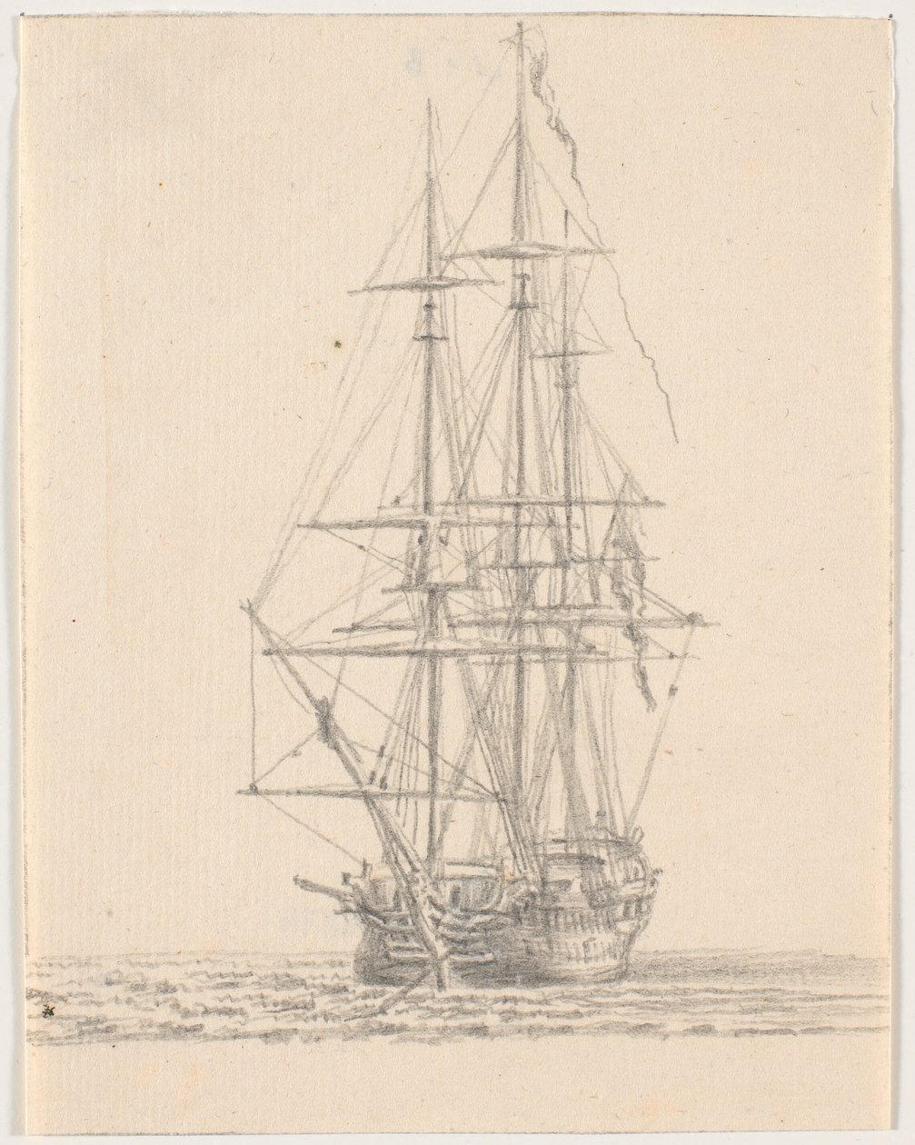 Nave da guerra con vele spiegate da C.A. Lorentzen