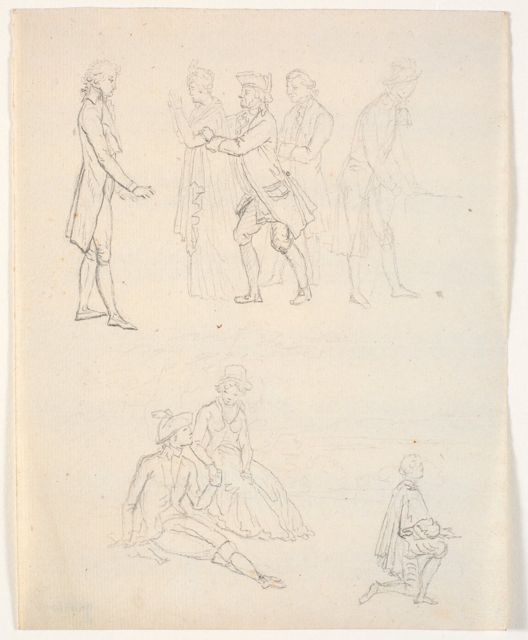 Tre schizzi di figure. Scene teatrali? da C.A. Lorentzen