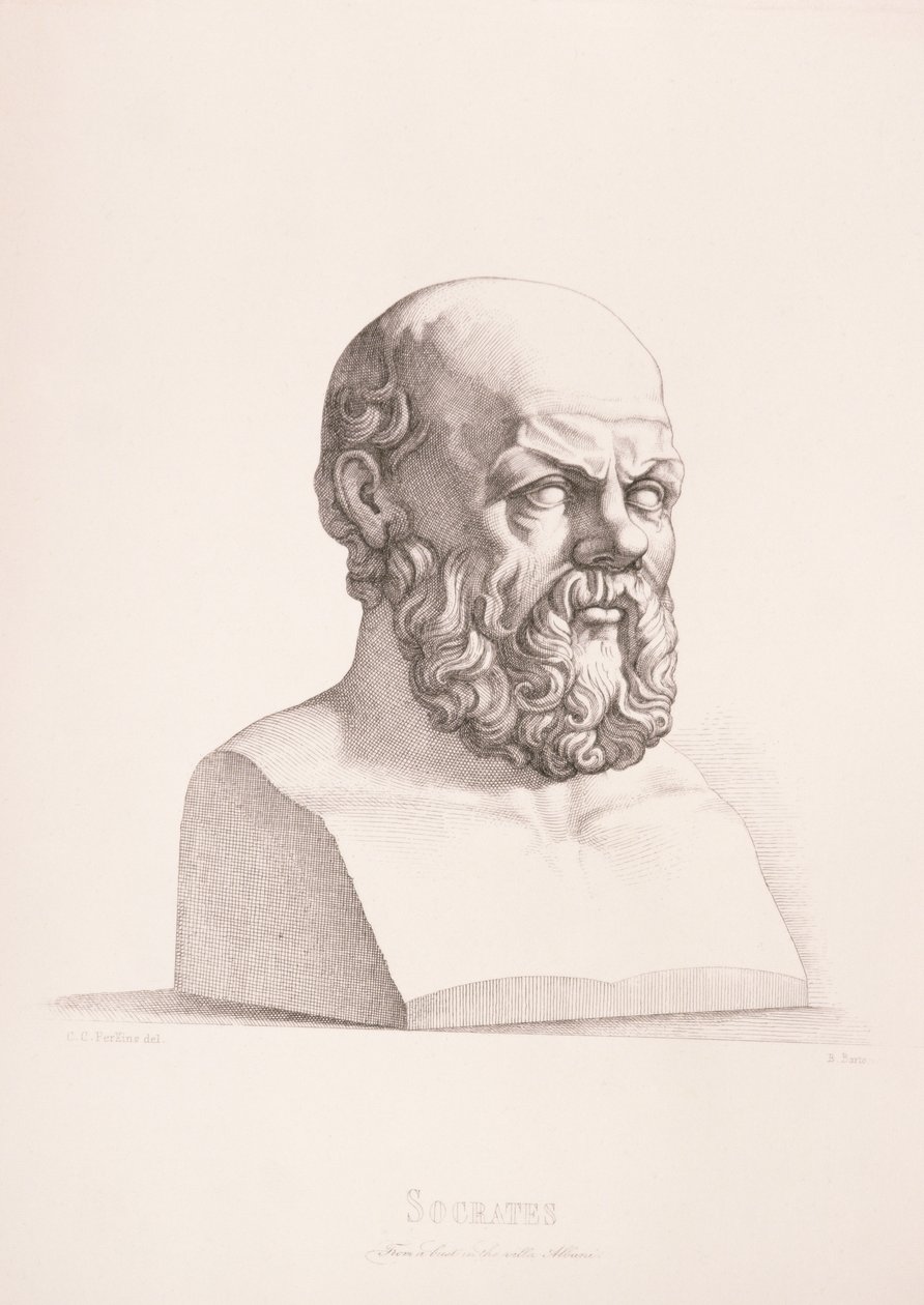 Ritratto di Socrate (c.470-399 a.C.) inciso da B. Barloccini, 1849 da C.C Perkins