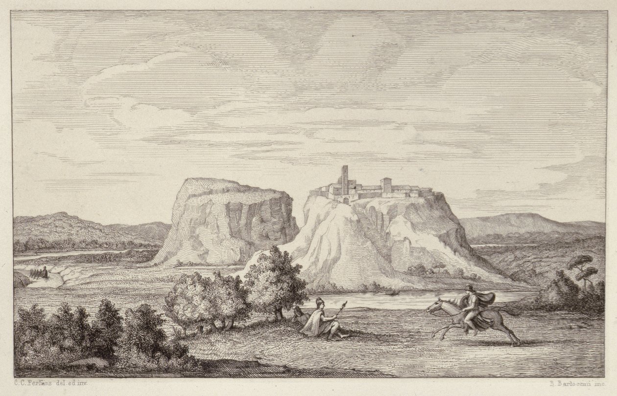Veduta Immaginaria della Roma Antica, inciso da B.Barloccini, 1849 da C.C Perkins