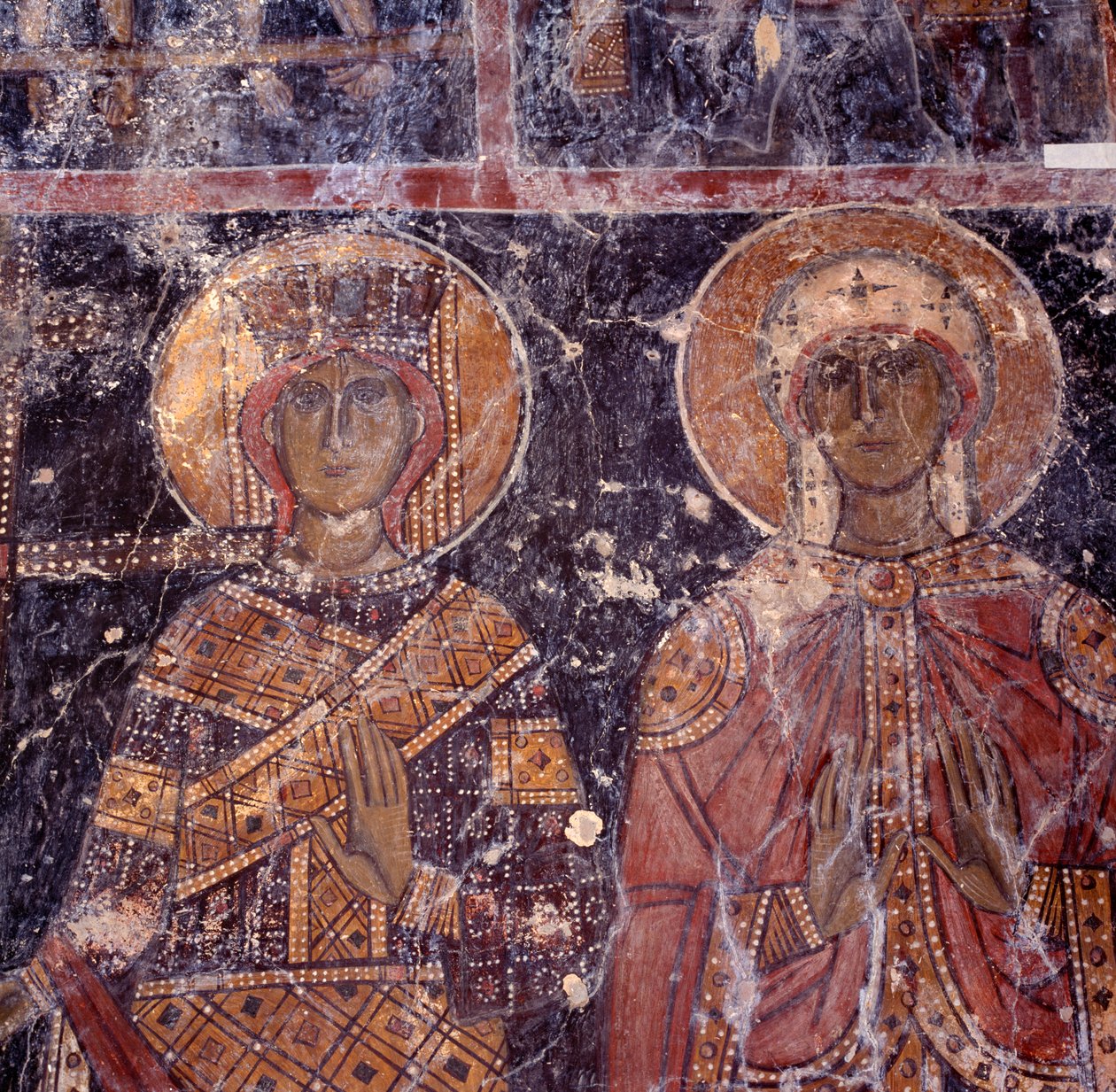 Affresco nella chiesa bizantina di Agios Nikolaos, Maza, Creta, Grecia da J.B. and Brown J. Rowbotham