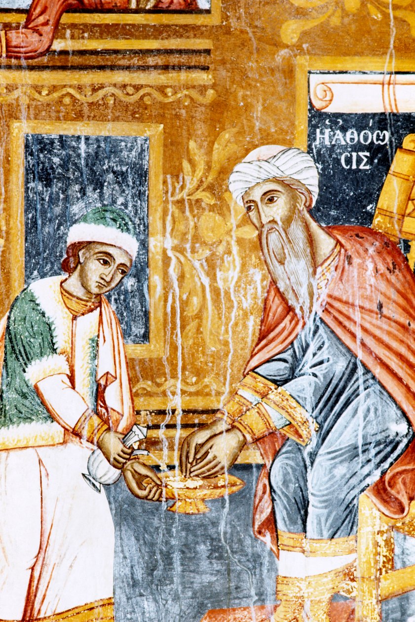 Affresco nel monastero di Mikro Sotiris, isola di Symi, Grecia (foto) da J.B. and Brown J. Rowbotham