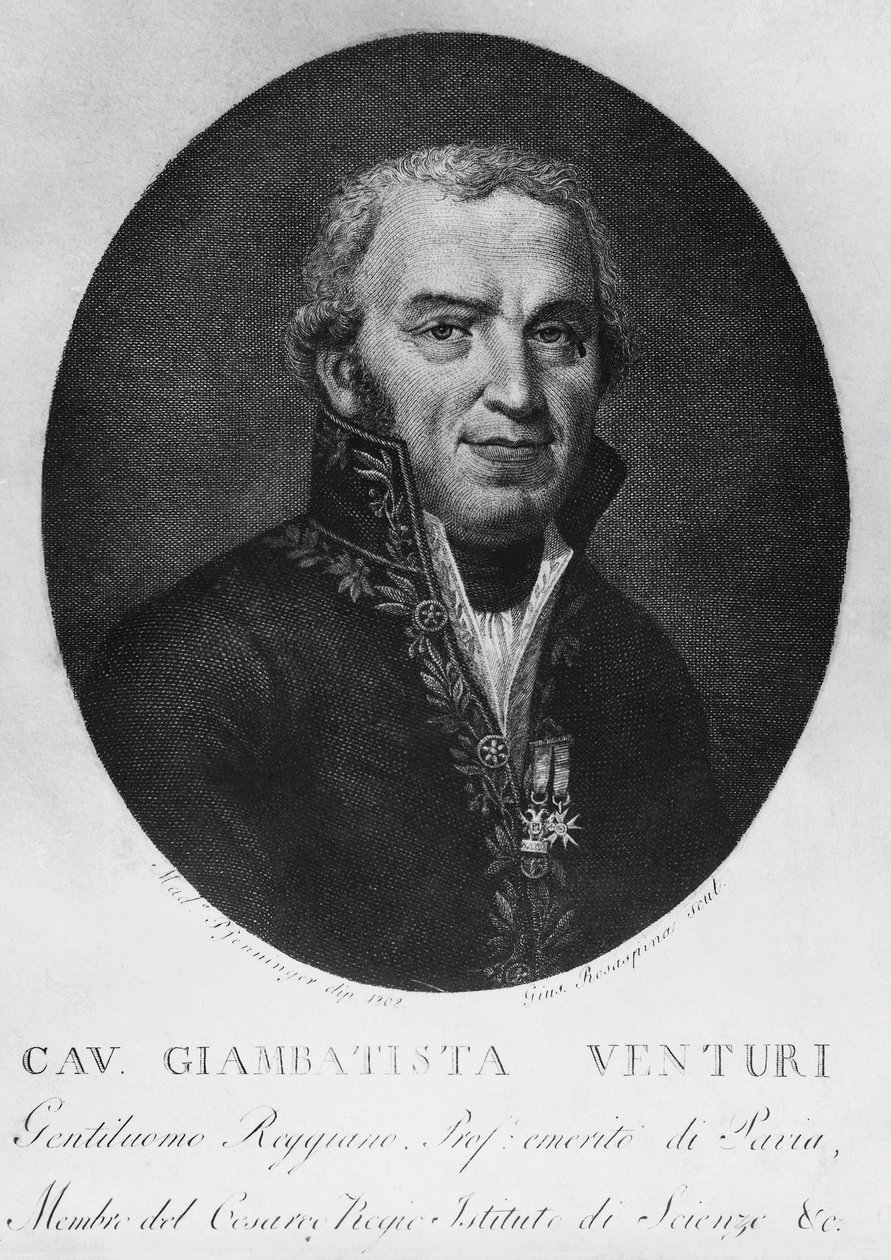 Ritratto di Giovanni Battista Venturi (1746-1822), fisico, diplomatico e storico della scienza italiano, scopritore dell