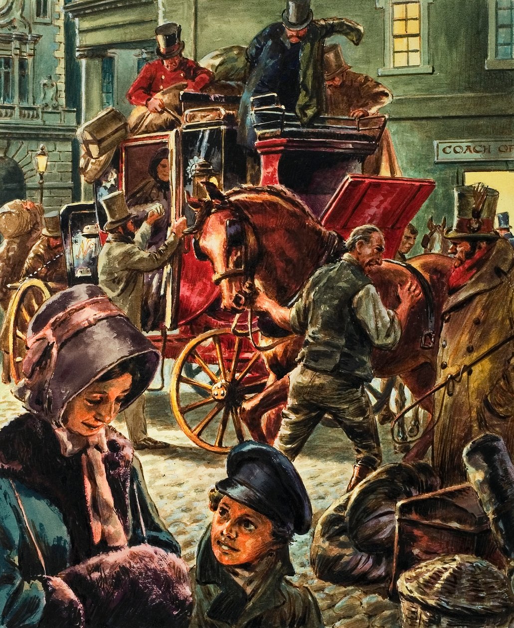 Una carrozza postale trainata da cavalli da C.L. Doughty