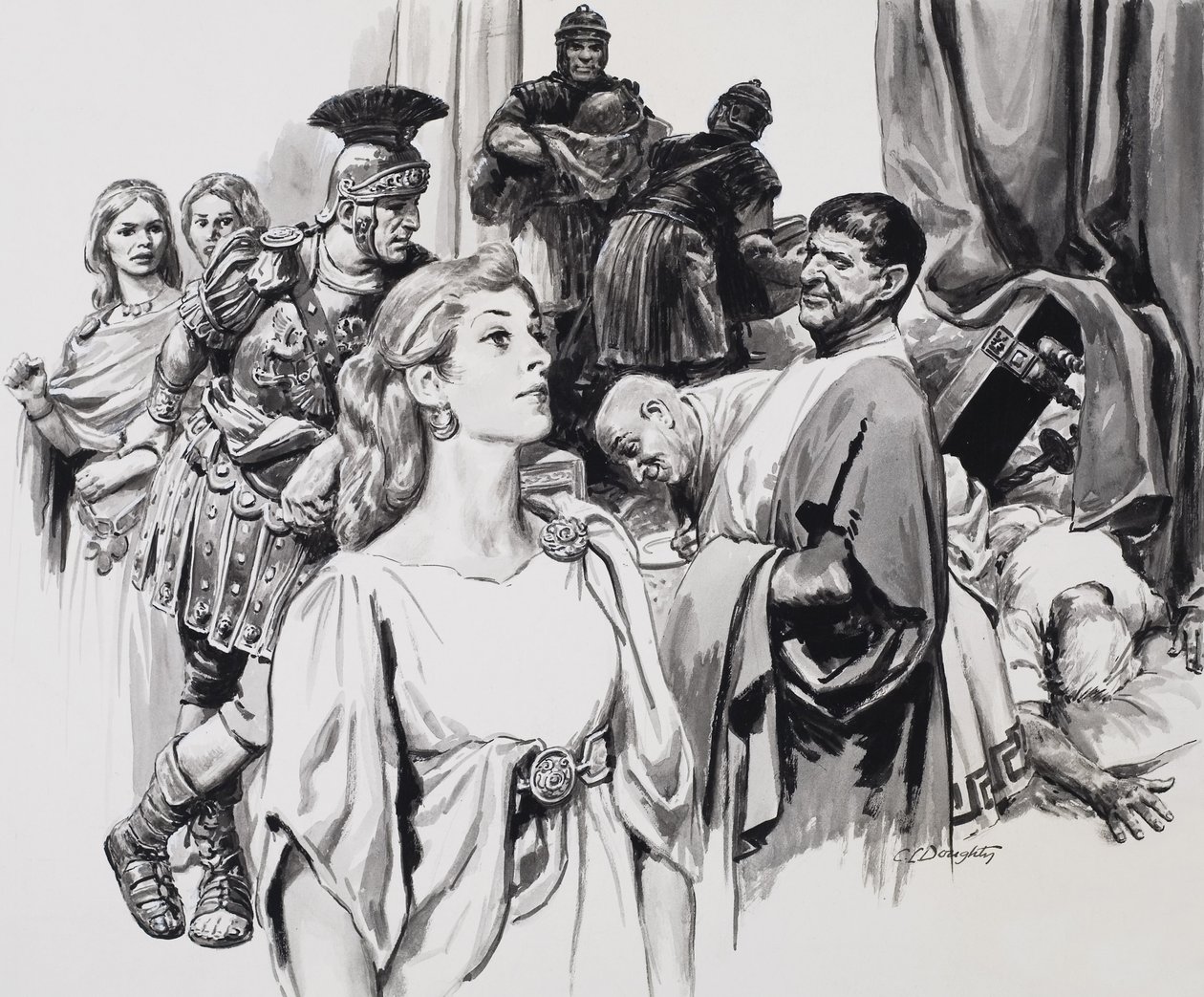 Budicca, regina degli Iceni (guazzo su carta) da C.L. Doughty