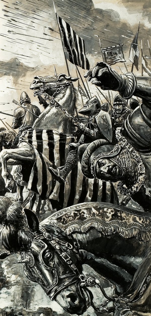 Francesi sotto tiro nella battaglia di Agincourt da C.L. Doughty