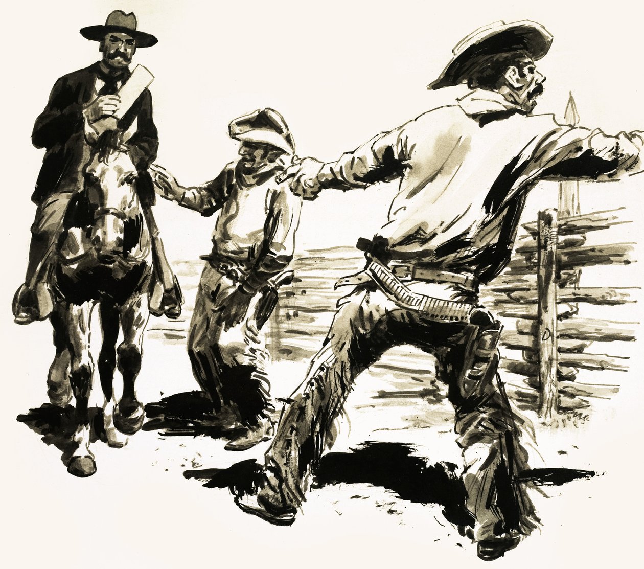 Nel 1893, un US Marshal si rivolse a Jesse Carr per dirgli che doveva rompere il muro che aveva costruito. da C.L. Doughty