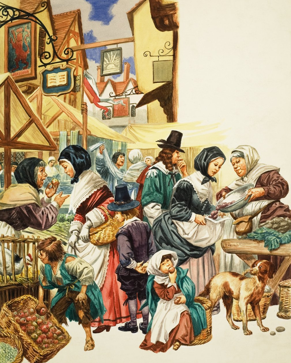 Scena di strada giacobina (guazzo su carta) da C.L. Doughty