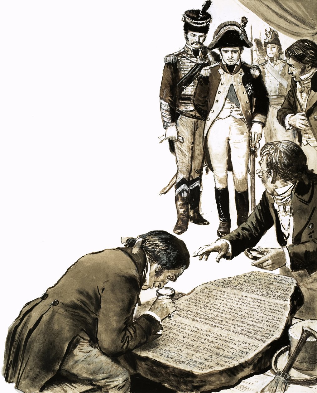 Napoleone fece intervenire degli studiosi per risolvere i segreti delle antiche lingue della Stele di Rosetta da C.L. Doughty