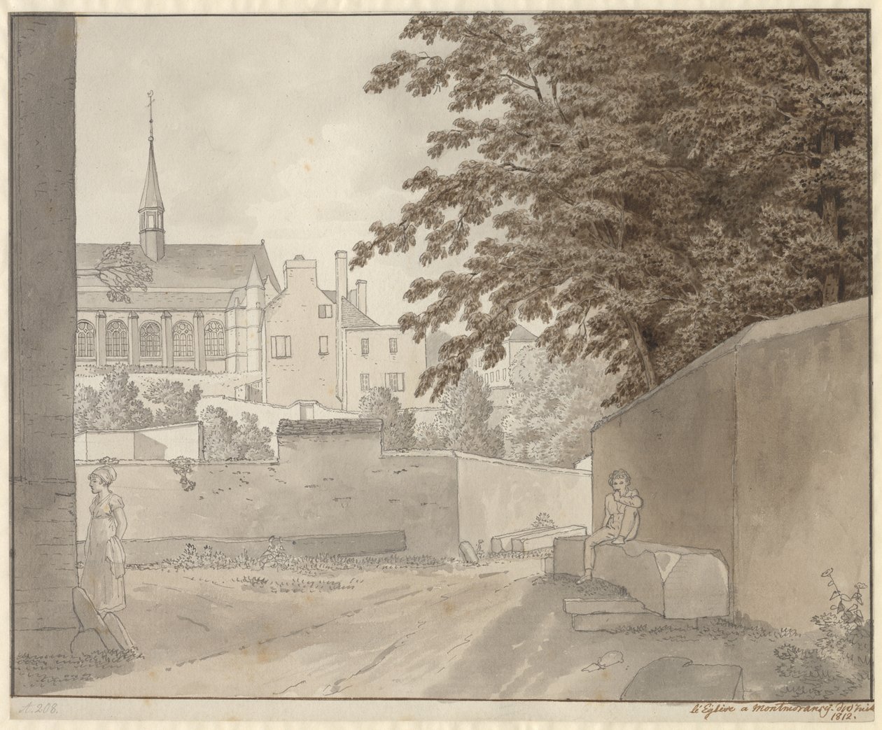 Alla chiesa di Saint-Martin a Montmorency, a nord di Parigi, 10 luglio 1812 da Christoffer Wilhelm Eckersberg