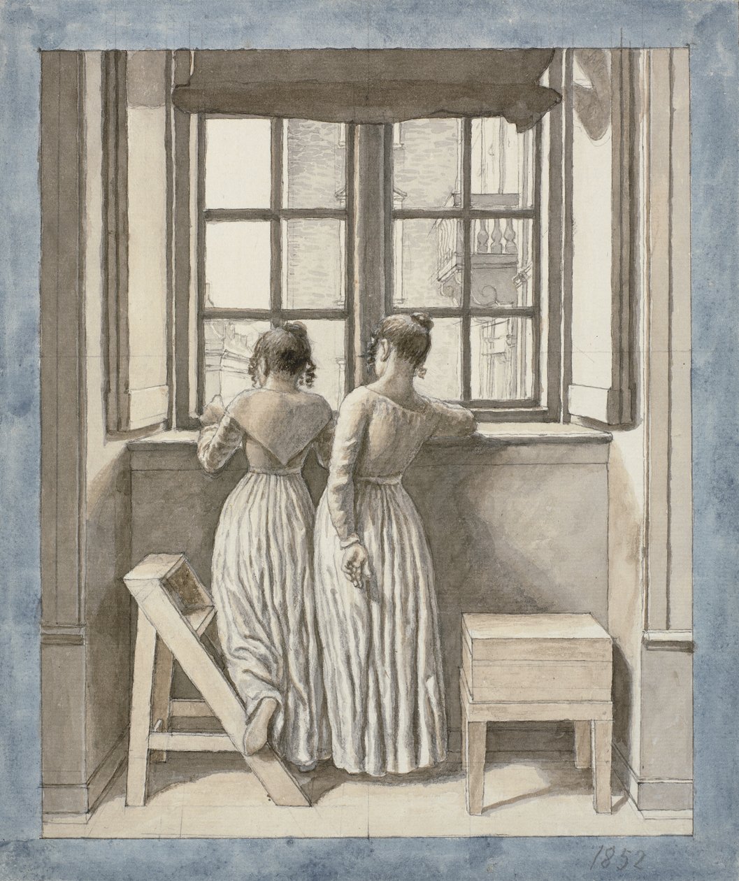 Alla finestra nello studio dell