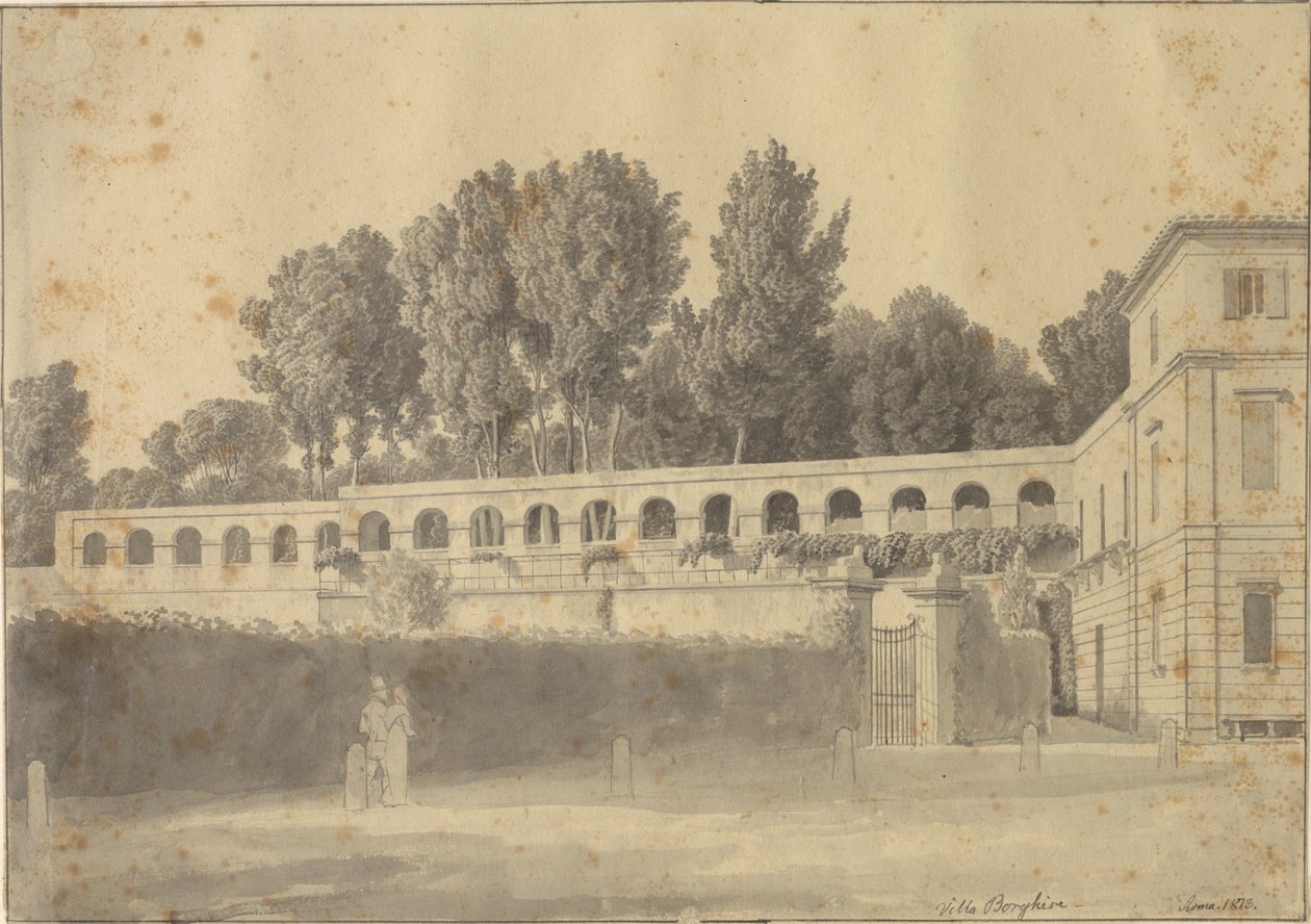 Casino del Muro Torto nei giardini di Villa Borghese, Roma da Christoffer Wilhelm Eckersberg