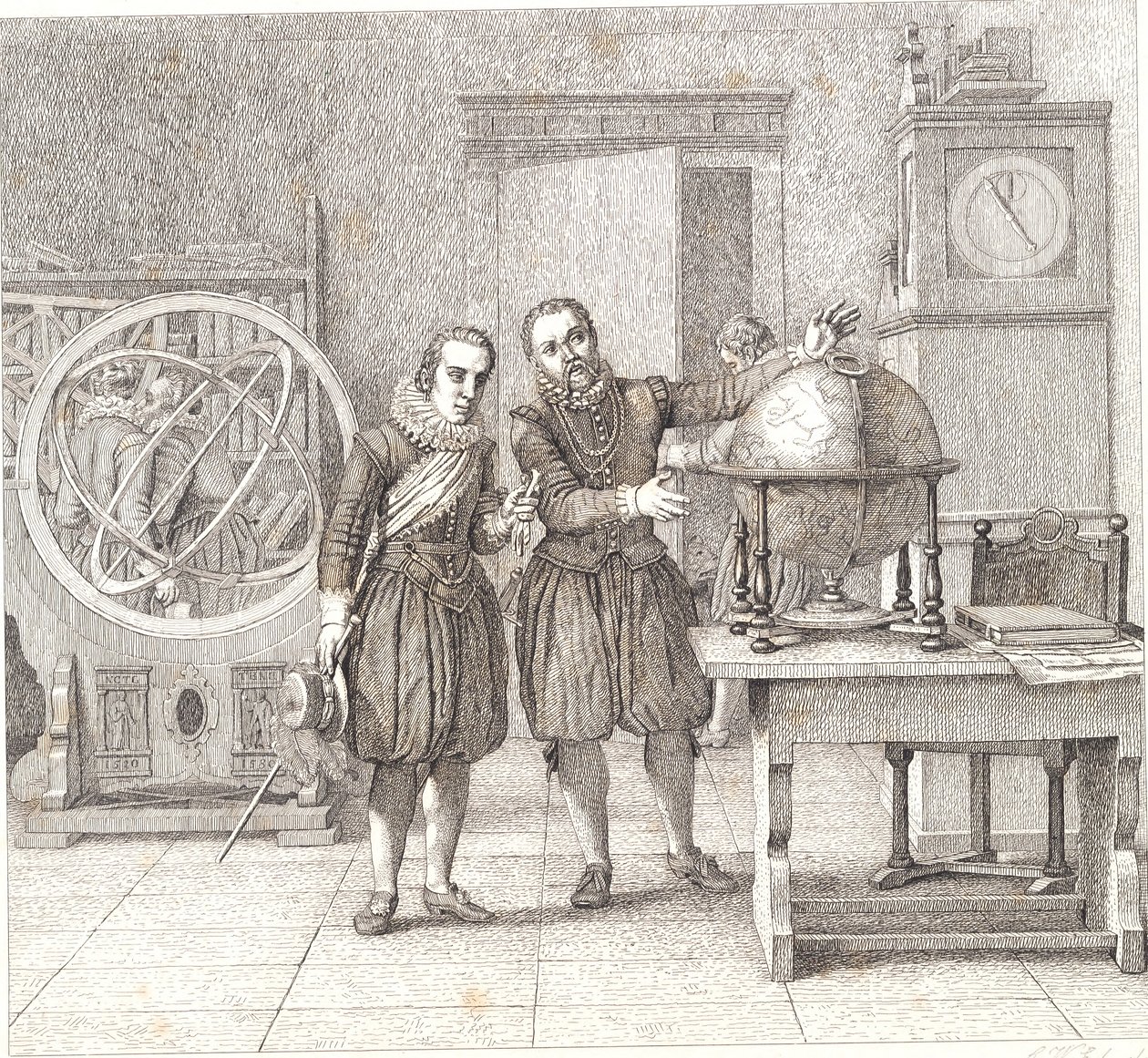 Cristiano IV visita Tycho Brahe a Uranienborg da Christoffer Wilhelm Eckersberg