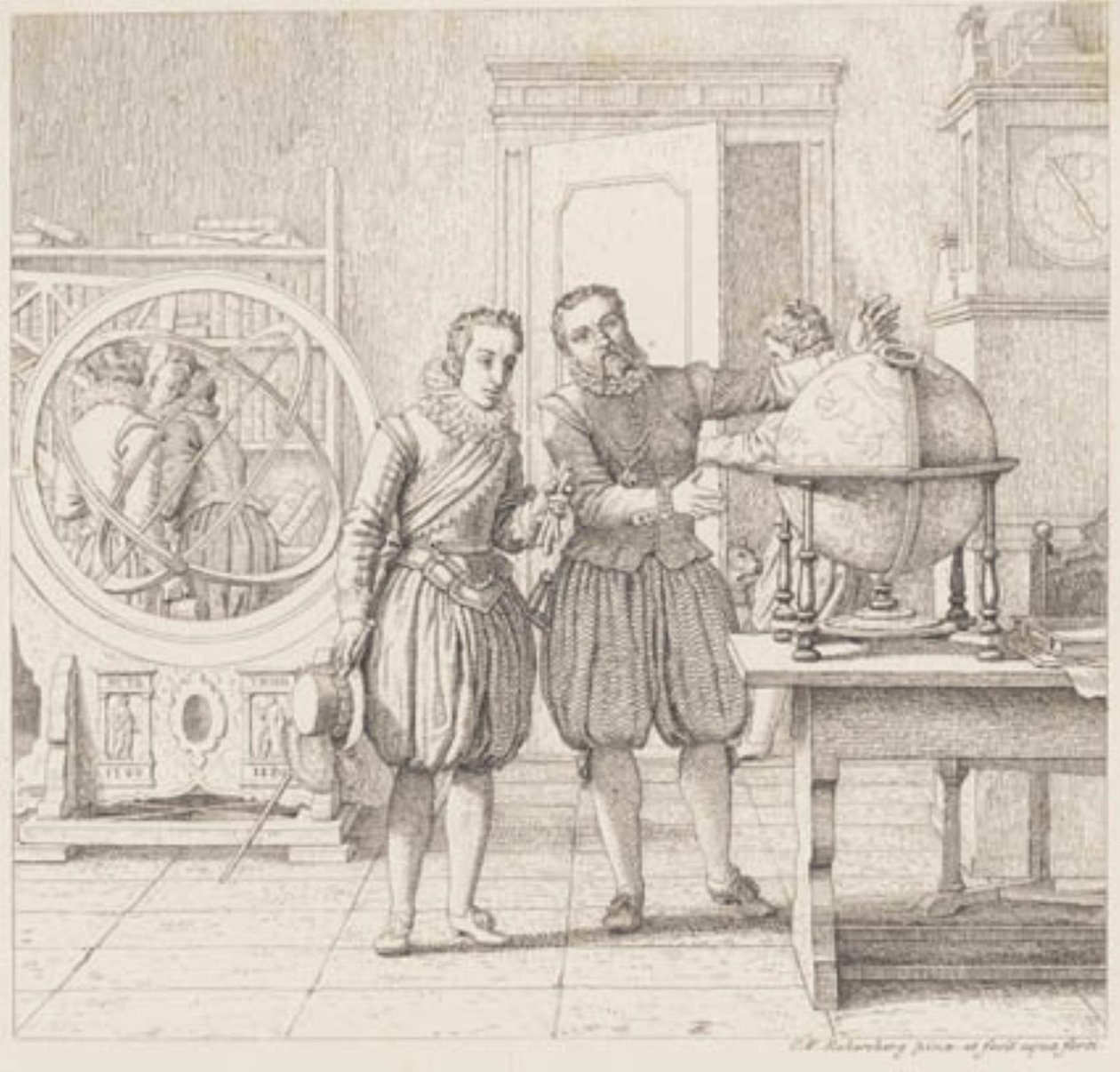 Cristiano IV visita Tycho Brahe a Uranienborg da Christoffer Wilhelm Eckersberg
